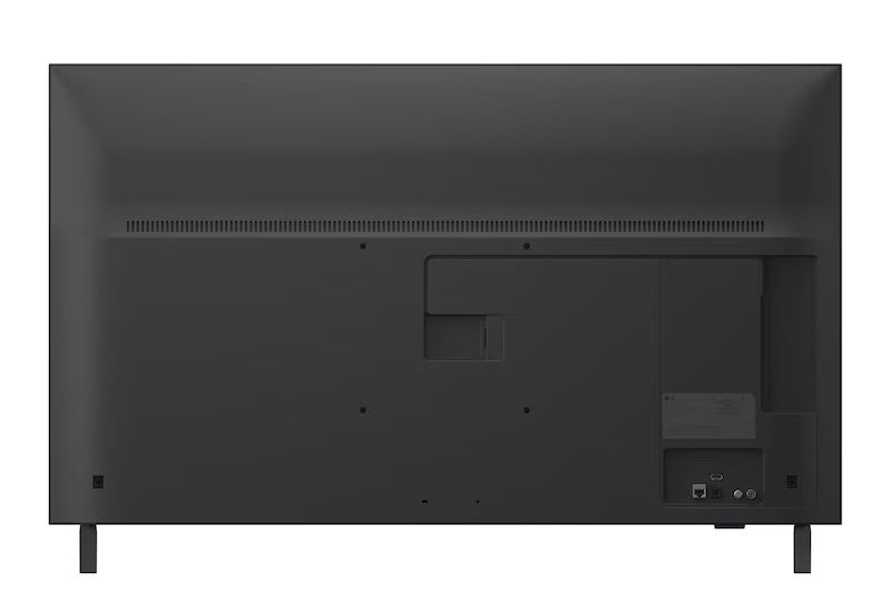 LG UA7400 szériás Smart televízió hátulnézetben talpon.