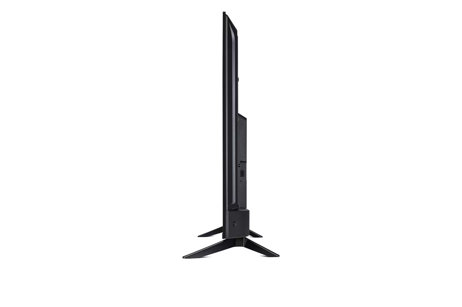 LG 65UT7300 Smart televízió oldalnézetben, talpon.