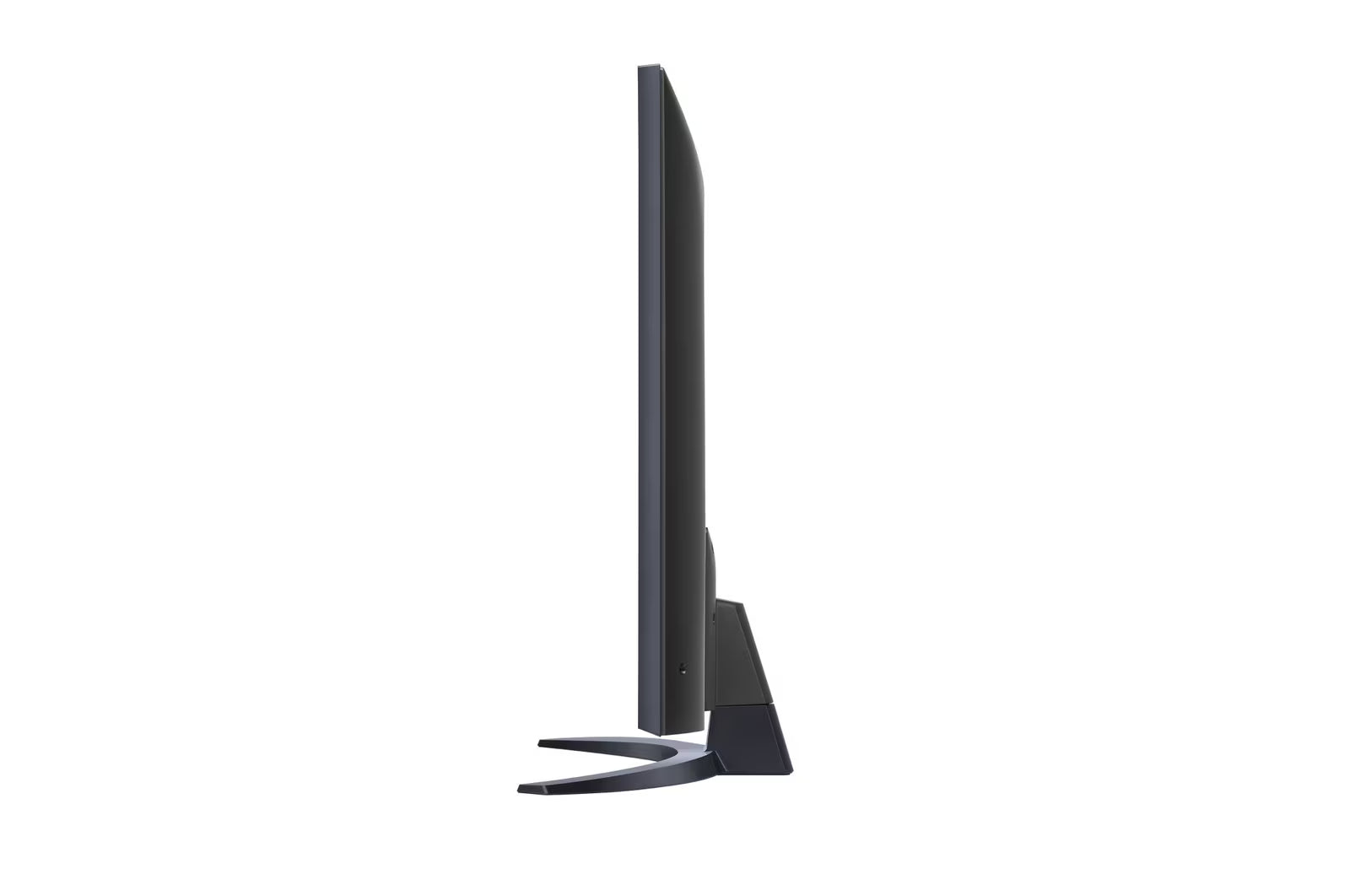 LG 50UT8100 Smart televízió oldalnézetben talpon.