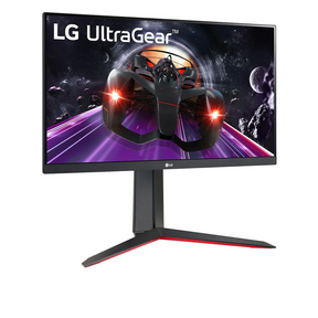 LG 24" UltraGear FHD 144Hz 1ms IPS Gamer Monitor, enyhén oldal nézet, 24GN650-B