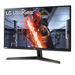 LG 27" UltraGear FHD 144Hz 1ms IPS Gamer Monitor előlnézet enyhén balra fordítva, 27GN600-B