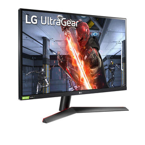 LG 27" UltraGear FHD 144Hz 1ms IPS Gamer Monitor előlnézet jobbra fordítva, 27GN600-B