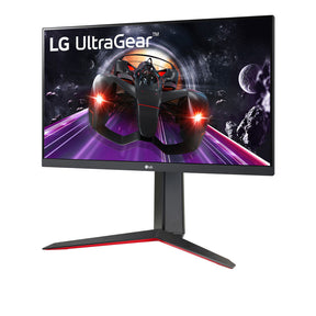 LG 27" UltraGear FHD 144Hz 1ms IPS Gamer Monitor előlnézet enyhén balra fordítva, 27GN650-B