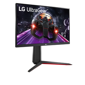 LG 27" UltraGear FHD 144Hz 1ms IPS Gamer Monitor előlnézet jobbra fordítva, 27GN650-B