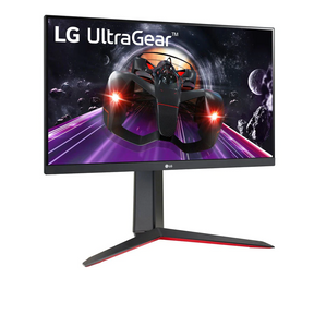 LG 27" UltraGear FHD 144Hz 1ms IPS Gamer Monitor előlnézet enyhén jobbra fordítva, 27GN650-B