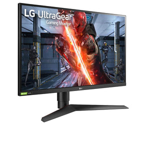 LG 27" UltraGear FHD 240Hz 1ms IPS Gamer Monitor előlnézet jobbra fordítva, 27GN750-B