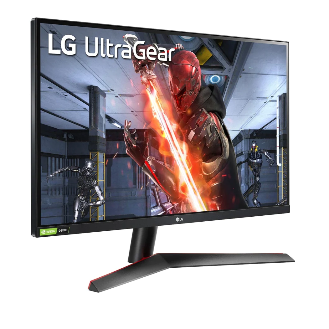 LG 27" UltraGear 2K QHD 144Hz 1ms IPS Gamer Monitor előlnézet jobbra fordítva, 27GN800-B
