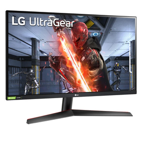 LG 27" UltraGear 2K QHD 144Hz 1ms IPS Gamer Monitor előlnézet enyhén jobbra fordítva, 27GN800-B