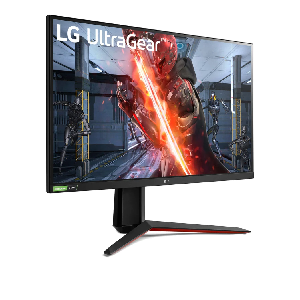 LG 27" UltraGear 2K QHD 144Hz 1ms Nano IPS Gamer Monitor előlnézet jobbra fordítva, 27GN850-B