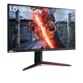 LG 27" UltraGear 2K QHD 144Hz 1ms Nano IPS Gamer Monitor előlnézet enyhén jobbra fordítva, 27GN850-B