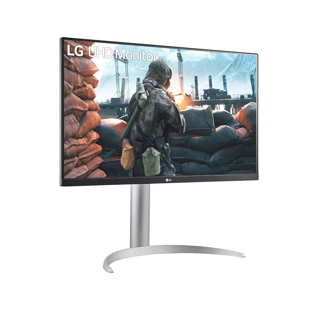 LG 27" 4K UHD IPS Paneles Monitor, előlnézet enyhén jobbra fordítva, 27UP650-W