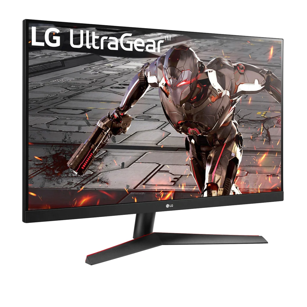 LG 32" UltraGear 2K QHD 165Hz 1ms VA Gamer Monitor előlnézet enyhén jobbra fordítva, 32GN600-B