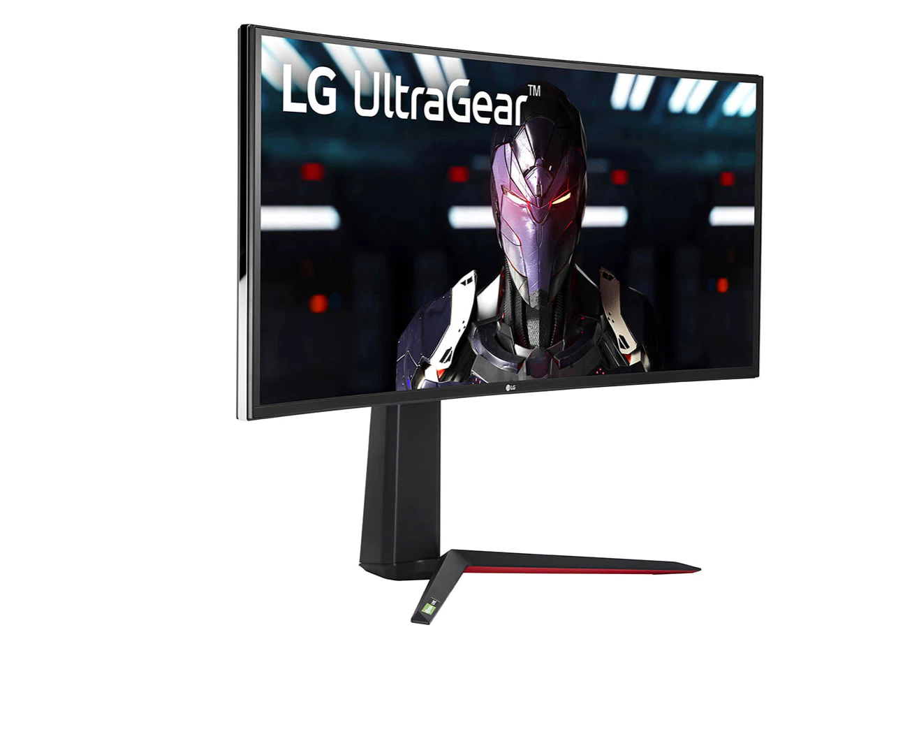 LG 34" Ívelt UltraGear 2K WQHD 160Hz 1ms Nano IPS Gamer Monitor előlnézet jobbra fordítva, 34GN850-B