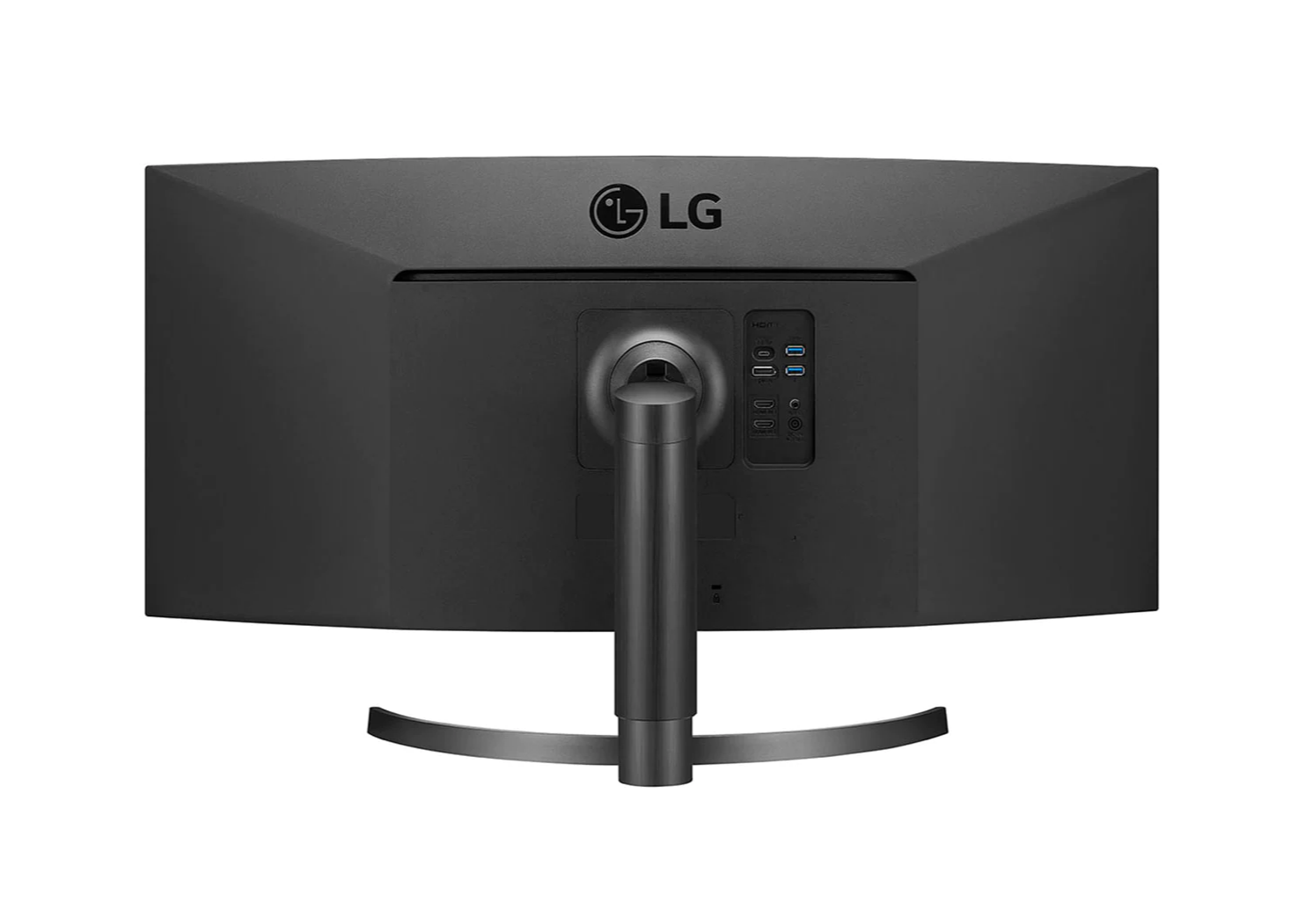 LG 34" Ívelt UltraWide 2K WQHD FreeSync HDR IPS Monitor hátulnézet csatlakozókkal, 34WN80C-B